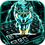 thunder neon wolf theme android application logo